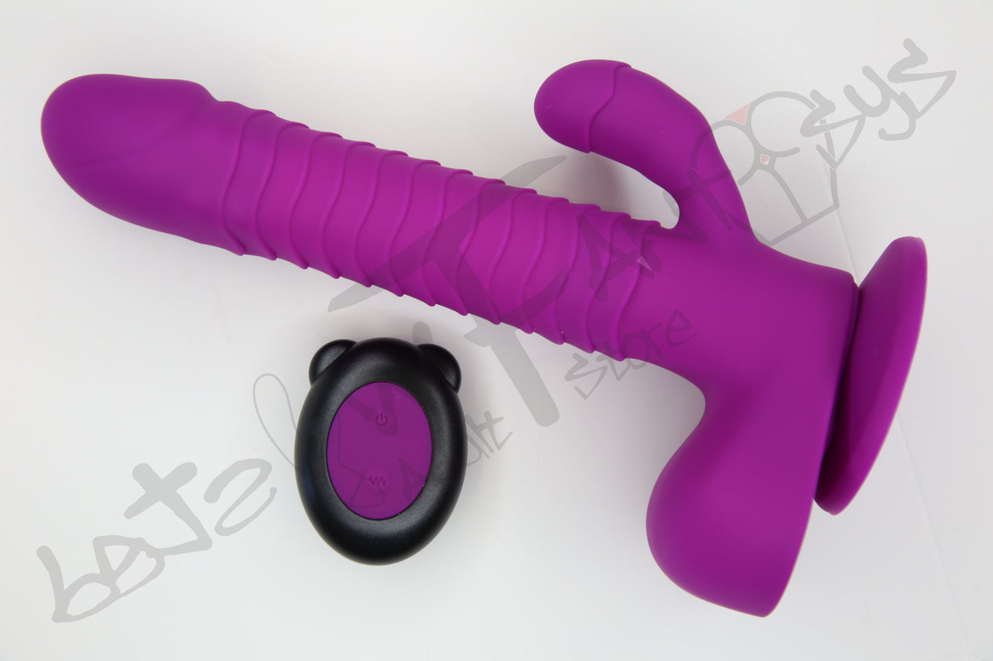 Rotating suction cup remote controlled dildo