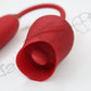 Rose tongue vibrator with thrusting dildo